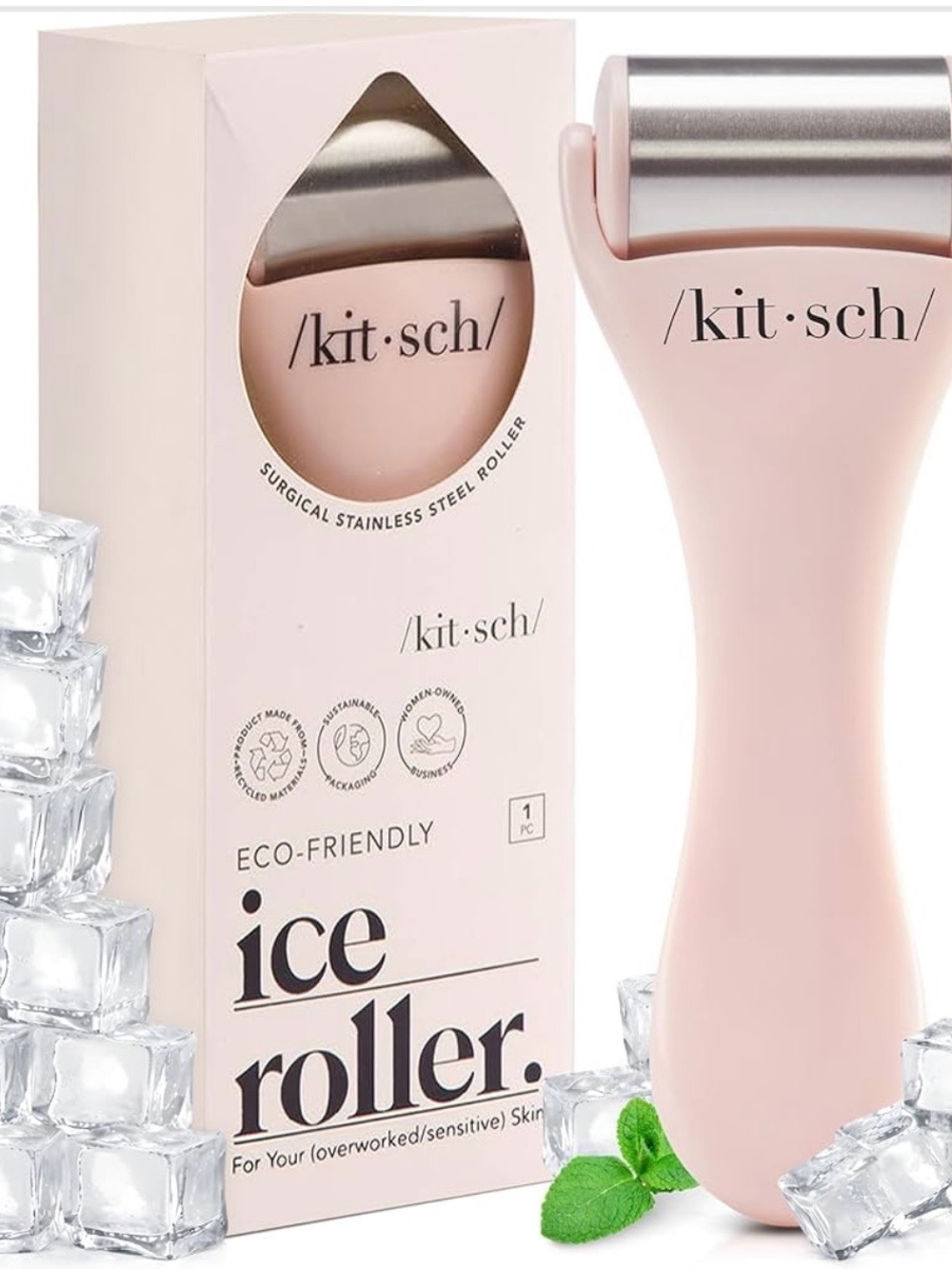 Kitsch Blush Pink Ice Roller Facial Cooling Tool